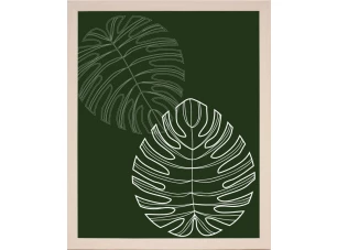 Rámovaný obraz Tropické listy III, 24x30 cm