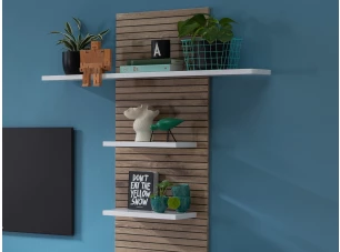 Nástěnný panel s policemi Rovigo 70 cm, dub nox/bílá