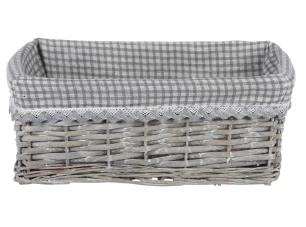 Proutěný košík Joy, šedý velký