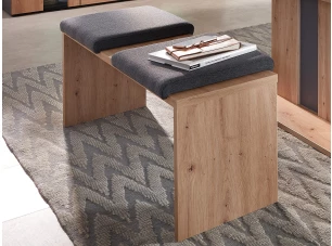 Jídelní lavice s polstrem Memphis, dub artisan/grafit, 165 cm