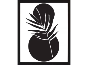 Rámovaný obraz Černobílá rostlinná abstrakce II, 24x30 cm