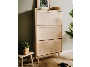 Botník s výklopnými dveřmi Bali, dub sonoma/výplet