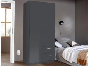 Šatní skříň Case, 91 cm, tmavě šedá