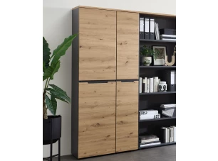 Univerzální skříň s policemi Memphis, 75 cm, dub artisan/grafit