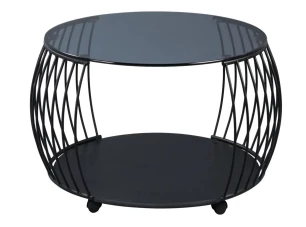 Kulatý konferenční stolek Shanghai, 60 cm, černý/šedý