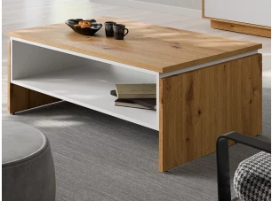 Obdélný konferenční stolek Foggia, dub artisan/bílá