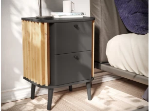 Stolek se šuplíky Pure, tmavě šedá/dub artisan