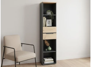 Regál se zásuvkami Memphis, 45 cm, dub artisan/grafit