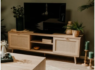 TV skříňka Bali, dub sonoma/výplet