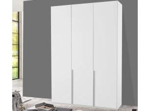 Šatní skříň New York D, 135 cm, bílá/bílý lesk