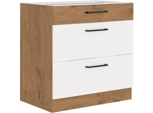 Dolní kuchyňská skříňka Vigo 80D3S,dub lancelot/bílý lesk, šířka 80 cm