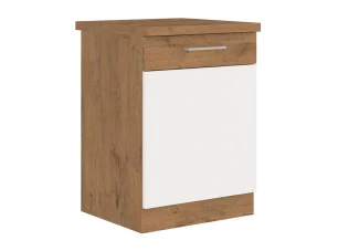 Dolní kuchyňská skříňka Vigo 60D1F,dub lancelot/bílý lesk, šířka 60 cm