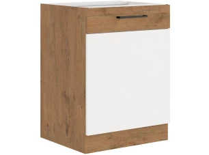 Dolní kuchyňská skříňka Vigo 60D1F,dub lancelot/bílý lesk, šířka 60 cm