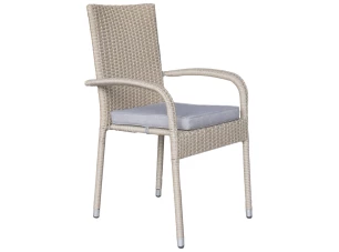 Zahradní židle Alford, béžová, s podsedákem