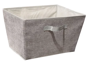 Úložný box 30x30x30 cm, světle šedý textil