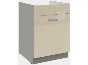 Kuchyňská dřezová skříňka Karmen 60ZL, 60 cm, šedá/krémová