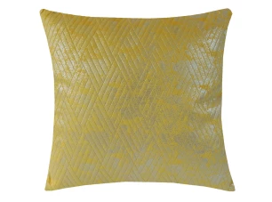 Dekorační polštář 45x45 cm, žlutý/stříbrný