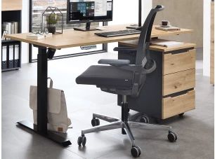 Psací stůl s elektrickým nastavením výšky Memphis, dub artisan/grafit