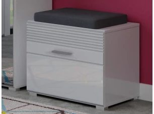 Předsíňová lavice s botníkem Linus, bílá lesk