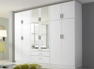 Šatní skříň Hildesheim, 271 cm, bílá/bílá