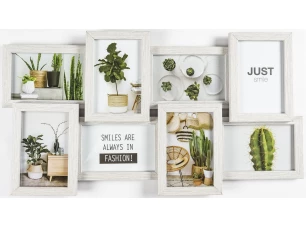 Multirám pro 8 ks foto 10x15 cm, bílá patina