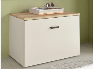 Předsíňová lavice s úložným prostorem Lima, béžová kašmír/dub evoke