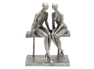 Dekorační soška Zamilovaný pár, stříbrná