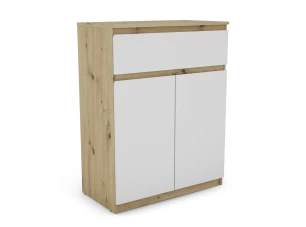 Skříňka se šuplíkem Carlos, dub artisan/bílá, 80 cm