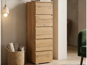 Vysoká úložná skříňka Image 45 cm, medový dub