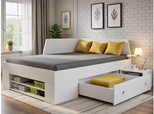 Úložná postel se zástěnou Junior 120x200 cm