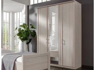 Šatní skříň se zrcadlem Luxor, 150 cm, polární modřín