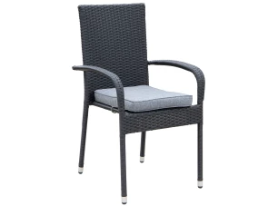 Zahradní židle Alford, černá, s podsedákem