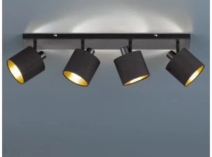 Stropní osvětlení Tommy, 4 svítidla, černá/zlatá