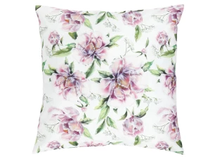 Dekorační polštář 45x45 cm, pivoňky, sametový