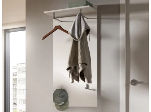 Nástěnný šatní panel Prego, 55 cm, bílý