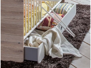 Úložná zásuvka pod postel Cariba, dub san remo/bílá, na kolečkách