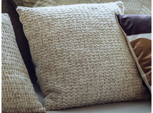 Dekorační polštář Cushion Elliot 45x45 cm, pletený béžový