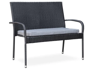 Zahradní lavice Alford, černá, s podsedákem