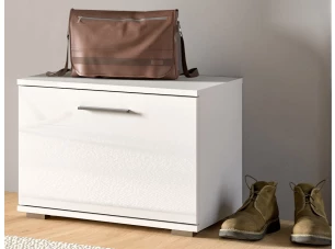 Předsíňová lavice na boty Prego, bílá lesk