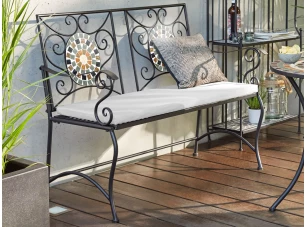 Zahradní lavice Mosaic, černá/zelená