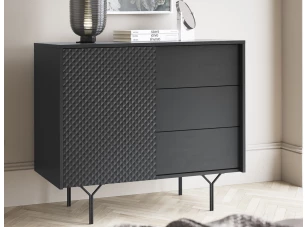 Skříňka se zásuvkami Raven, černá