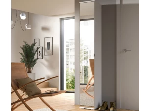 Úzká skříň se zrcadlem Prego, 30 cm, bílá