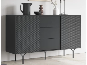 Komoda se zásuvkami Raven, černá
