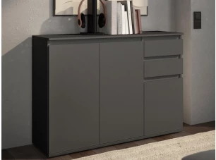 Komoda se 2 šuplíky Brest, 119 cm, antracitová