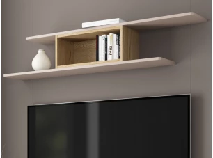 Nástěnný regál s policemi Avola, béžová kašmír/dub cremona