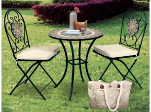 Zahradní set Mosaic, černý/zelený