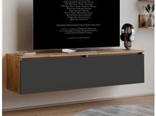 Závěsná TV skříňka Asko Living, 135 cm, dub artisan/antracit