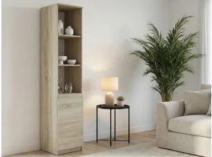 Regál s dvířky Carlos, dub sonoma, šířka 40 cm