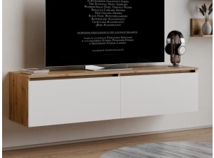 Závěsná TV skříňka Asko Living, 135 cm, dub artisan/bílá