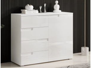 Skříňka se zásuvkami Spice, lesklá bílá